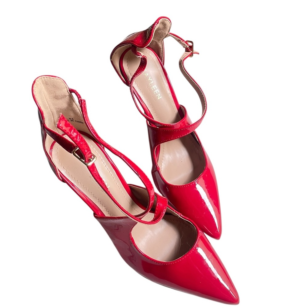 KAYLEEN By Los Angeles Glossy Red Heels